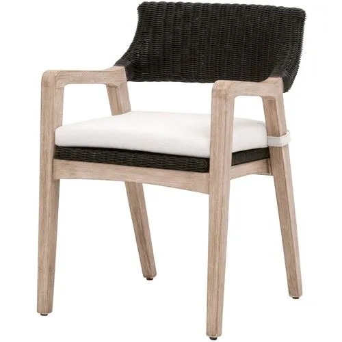 Easton Armchair - Black Rattan/Natural Grey Teak