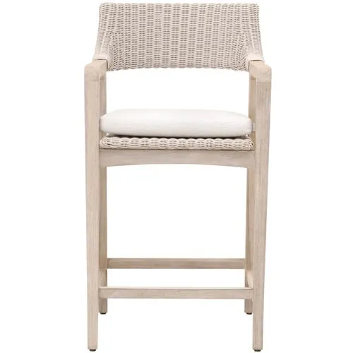 Easton Outdoor Counter Stool - Grey Teak/Performance White Speckle