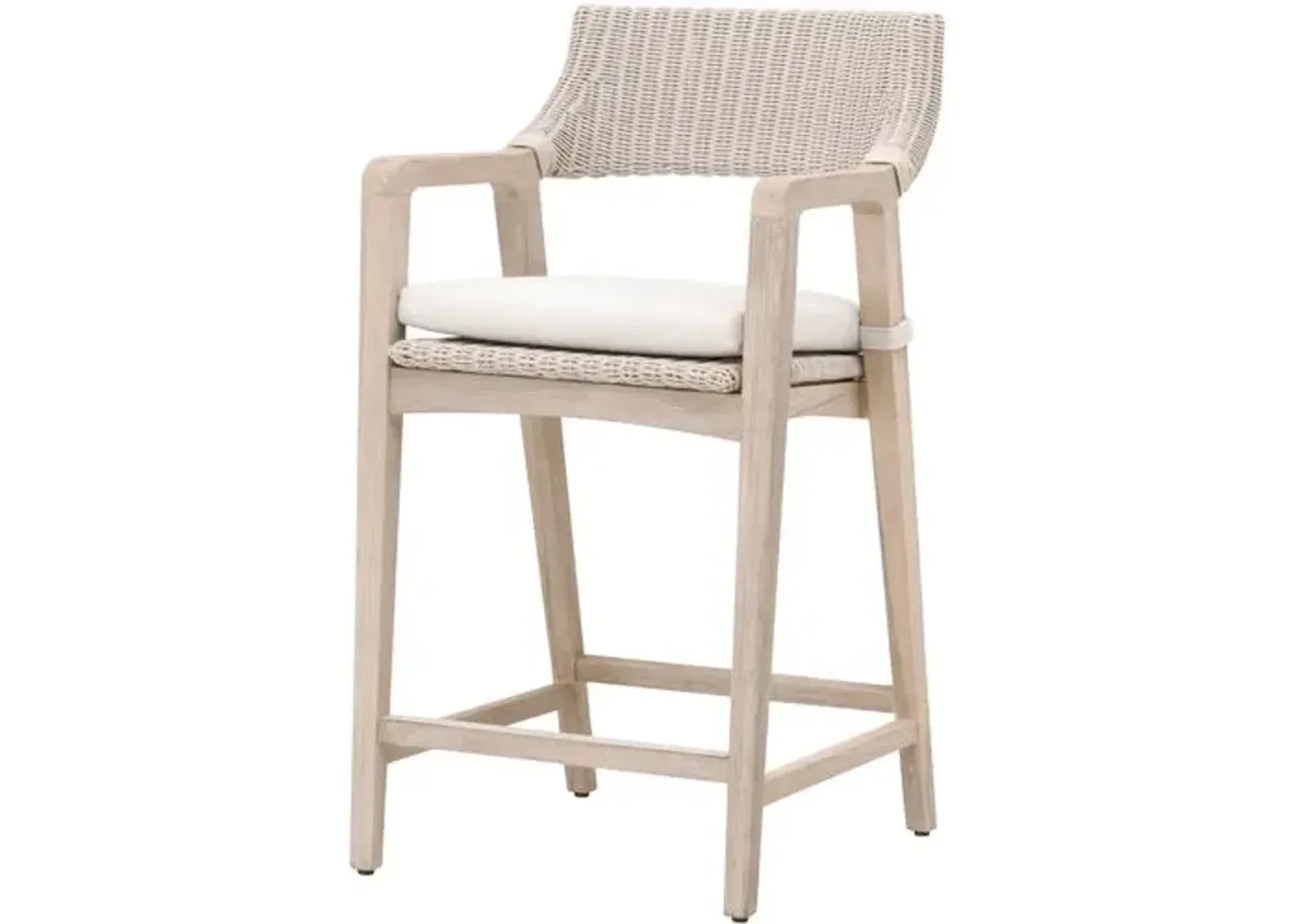 Easton Outdoor Counter Stool - Grey Teak/Performance White Speckle