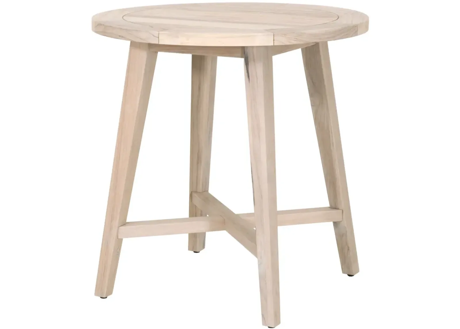 Easton Outdoor 36" Round Counter Table - Gray Teak - Brown