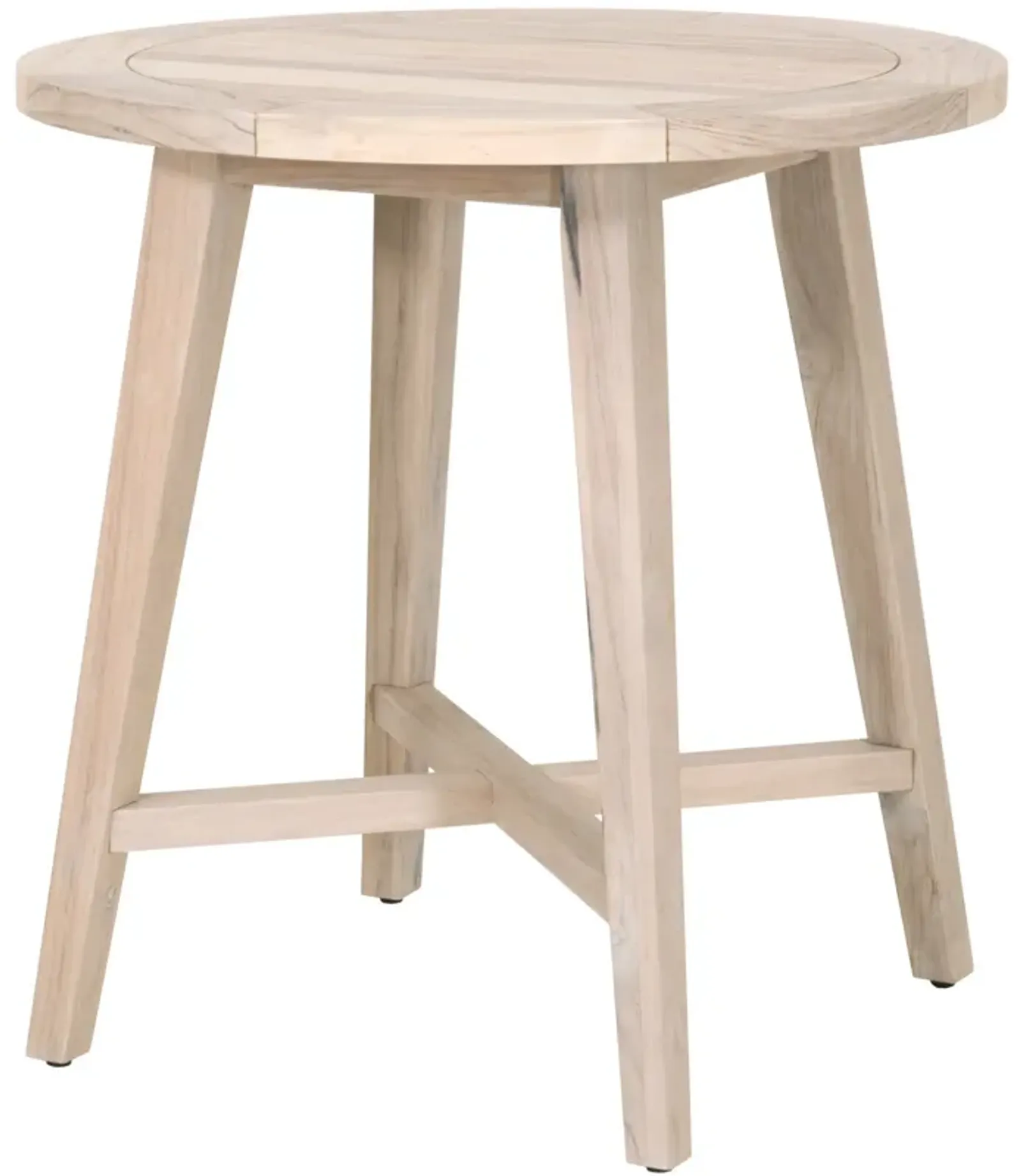 Easton Outdoor 36" Round Counter Table - Gray Teak - Brown