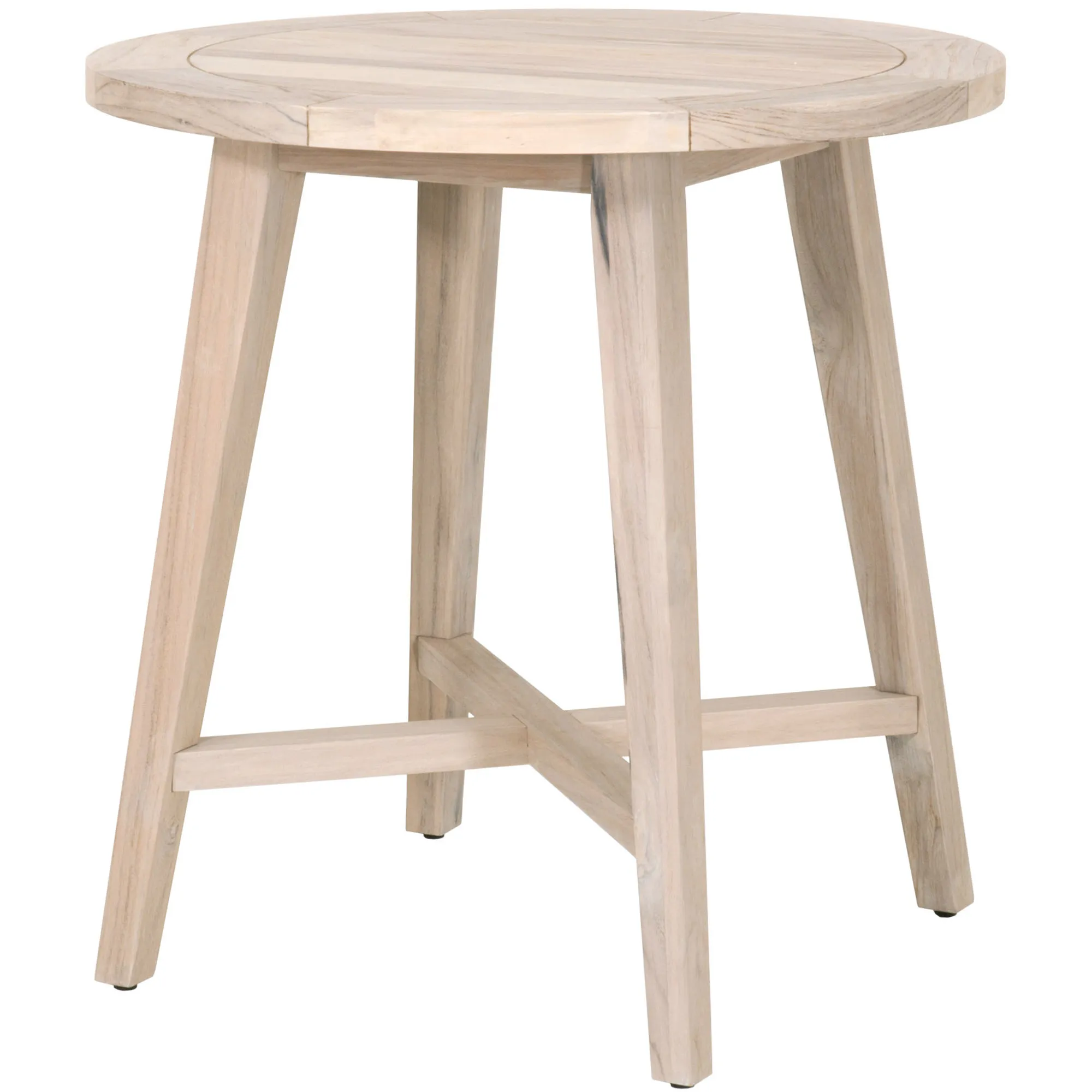 Easton Outdoor 36" Round Counter Table - Gray Teak - Brown