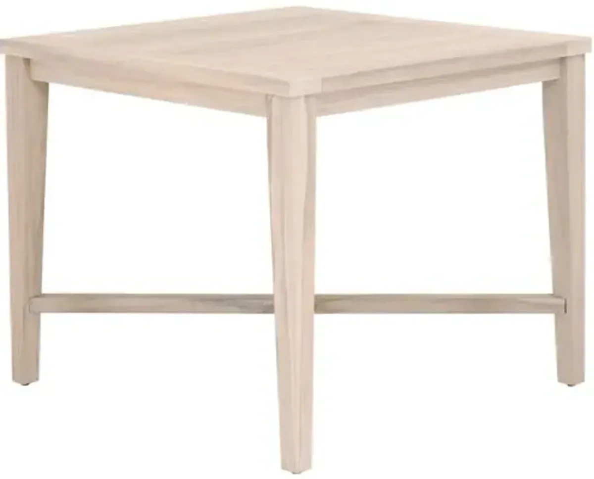 Easton Outdoor 42" Square Counter Table - Gray Teak - Brown