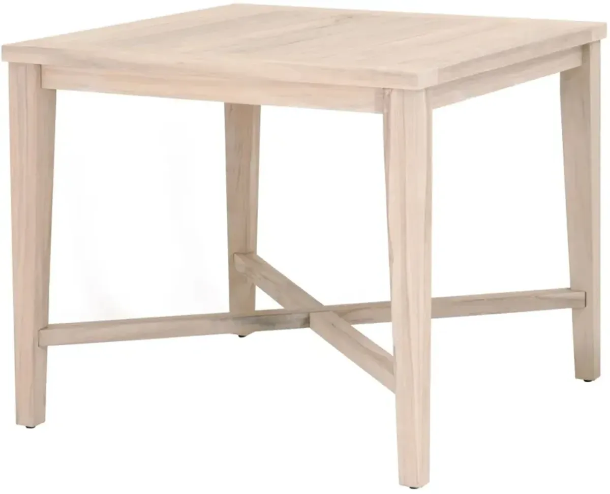 Easton Outdoor 42" Square Counter Table, Gray Teak