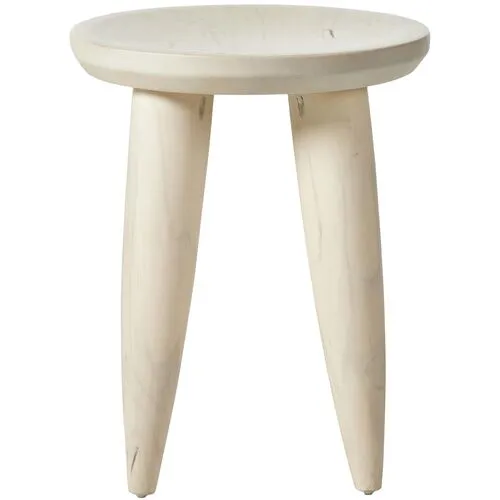 Amara Outdoor End Table - Ivory Teak