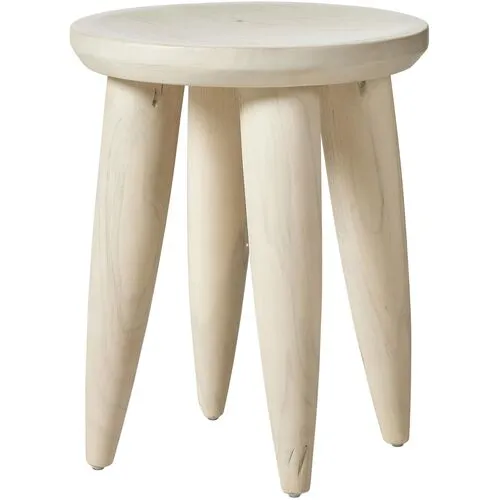 Amara Outdoor End Table - Ivory Teak