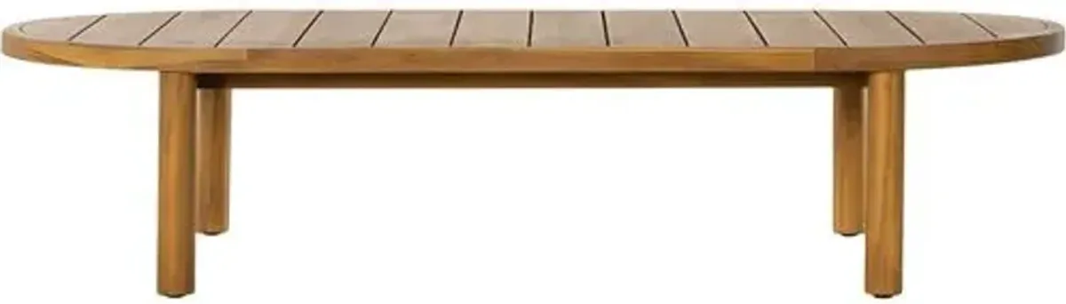 Wylie Outdoor Coffee Table - Natural Teak - Brown