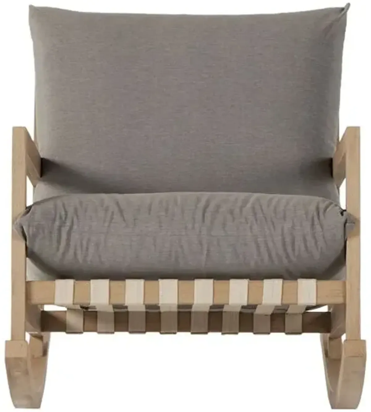 Theo Outdoor Teak Rocking Chair - Washed Brown/Charcoal - Gray