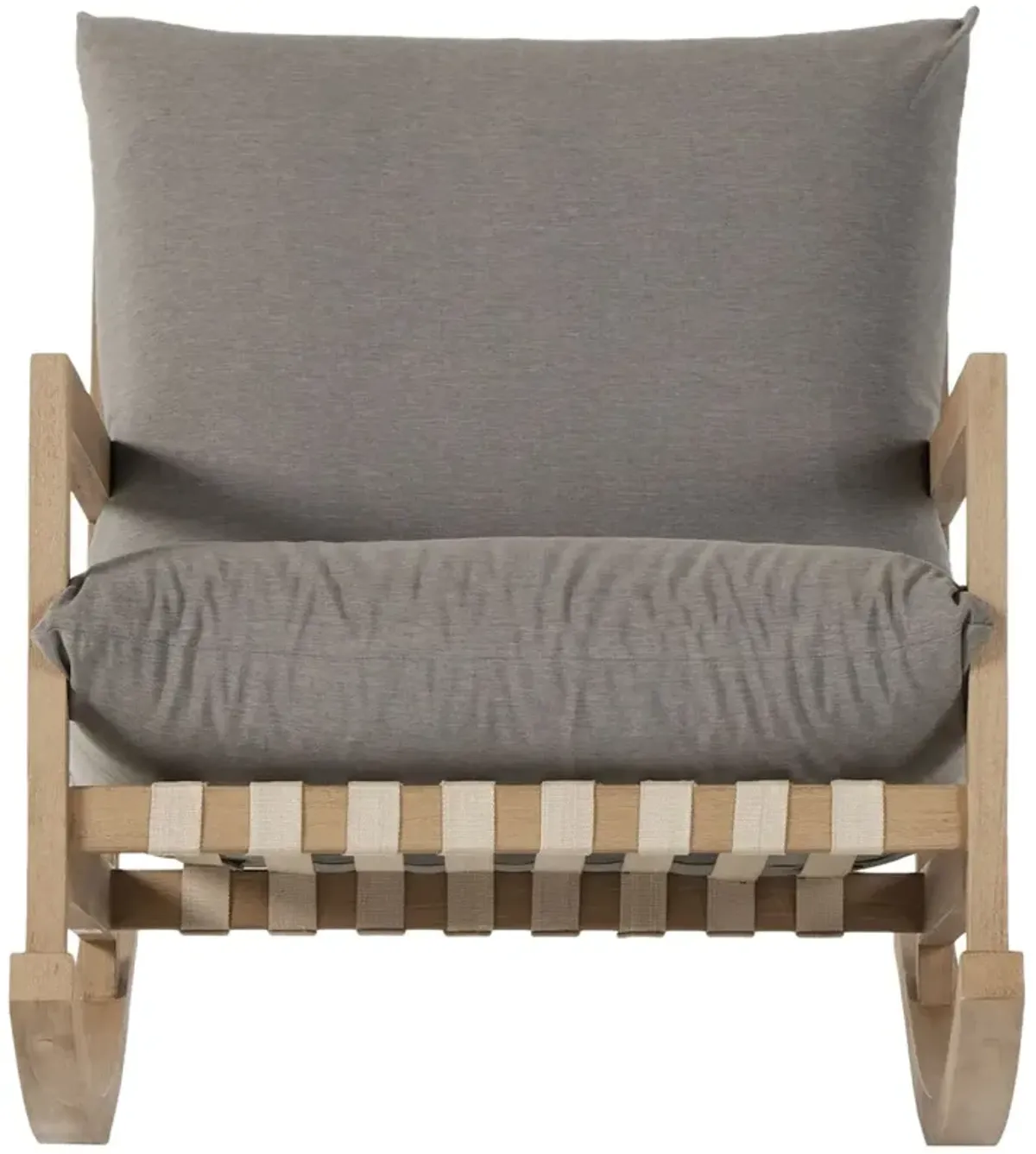Glenn Outdoor Teak Rocking Chair, Washed Brown/Charcoal