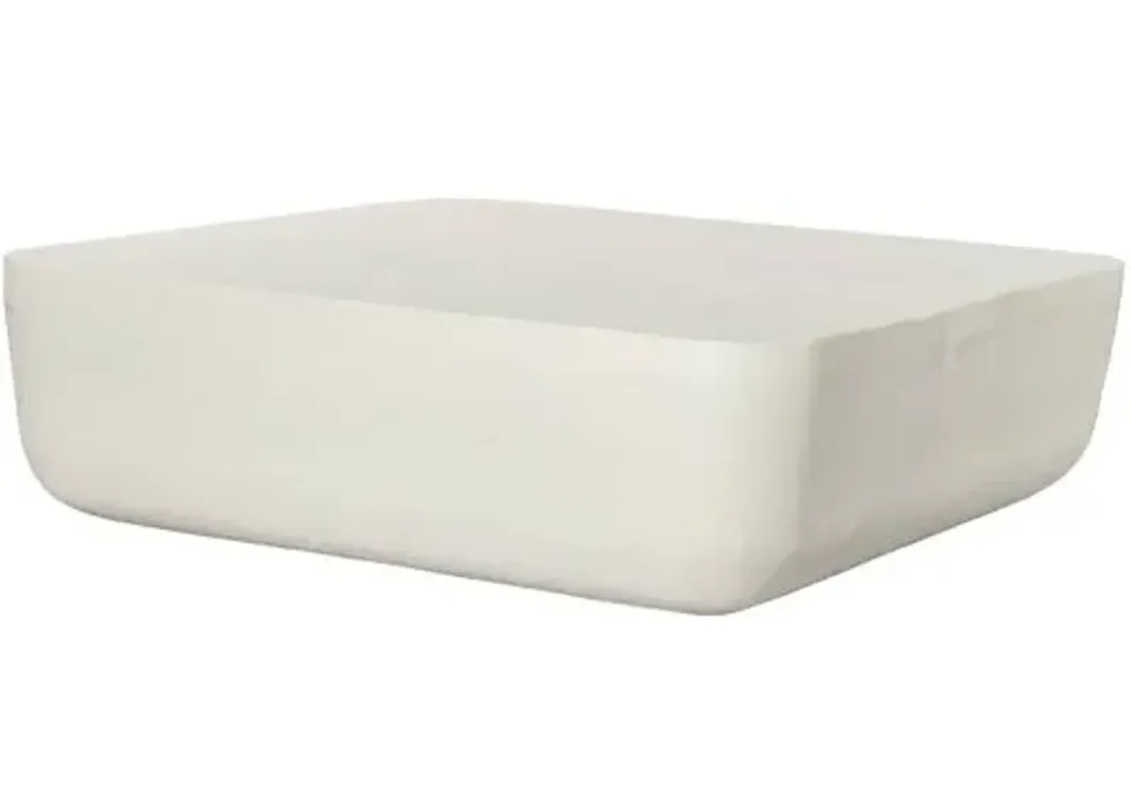 Cora Outdoor Large Square Coffee Table - Matte White Cast Aluminum