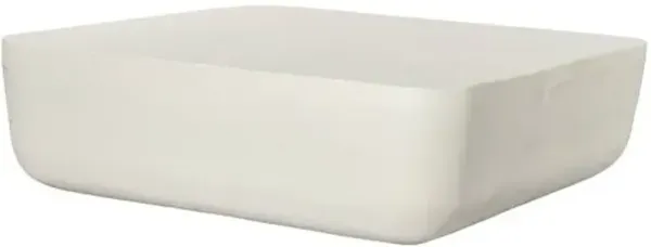 Veronica Outdoor Large Square Coffee Table - Matte White Cast Aluminum