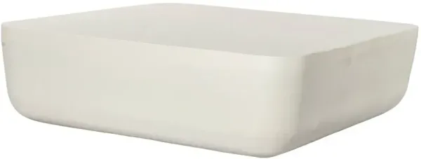 Veronica Outdoor Large Square Coffee Table, Matte White Cast Aluminum