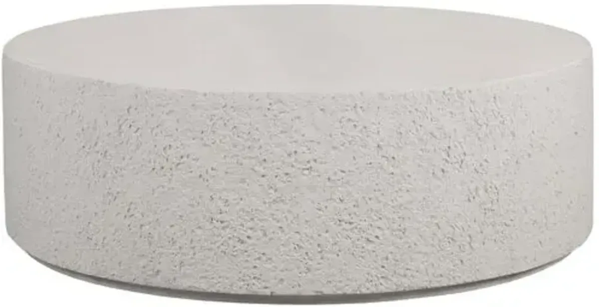 Norman Outdoor Round Coffee Table - Matte White