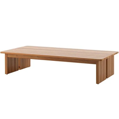 Tongass Outdoor Coffee Table - Natural Teak - Brown