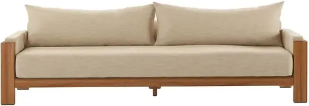 Tongass Outdoor Sofa - Natural Teak/Cream