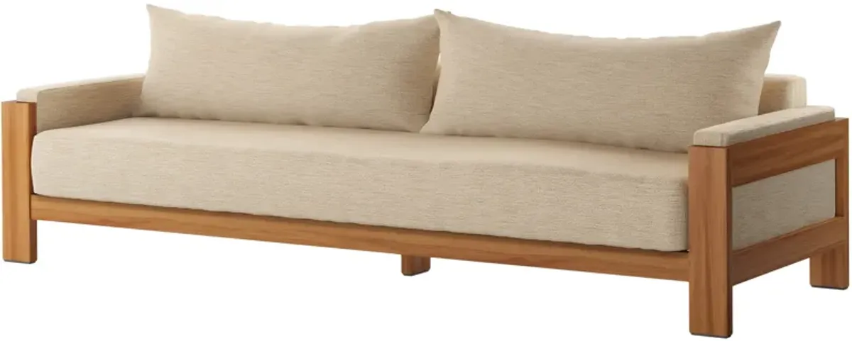 Tongass Outdoor Sofa - Natural Teak/Cream