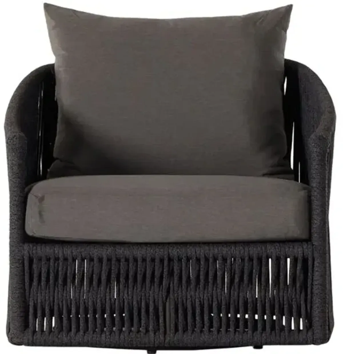Judith Outdoor Rope Swivel Chair - Charcoal/Grey