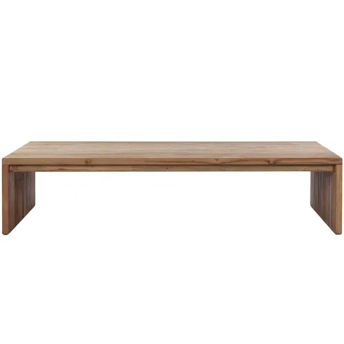 Evie Outdoor Coffee Table - Reclaimed Natural Teak - Brown