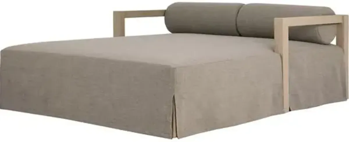 Bondhi Oudoor Daybed - Washed Brown Teak/Grey - Gray - Comfortable, Sturdy