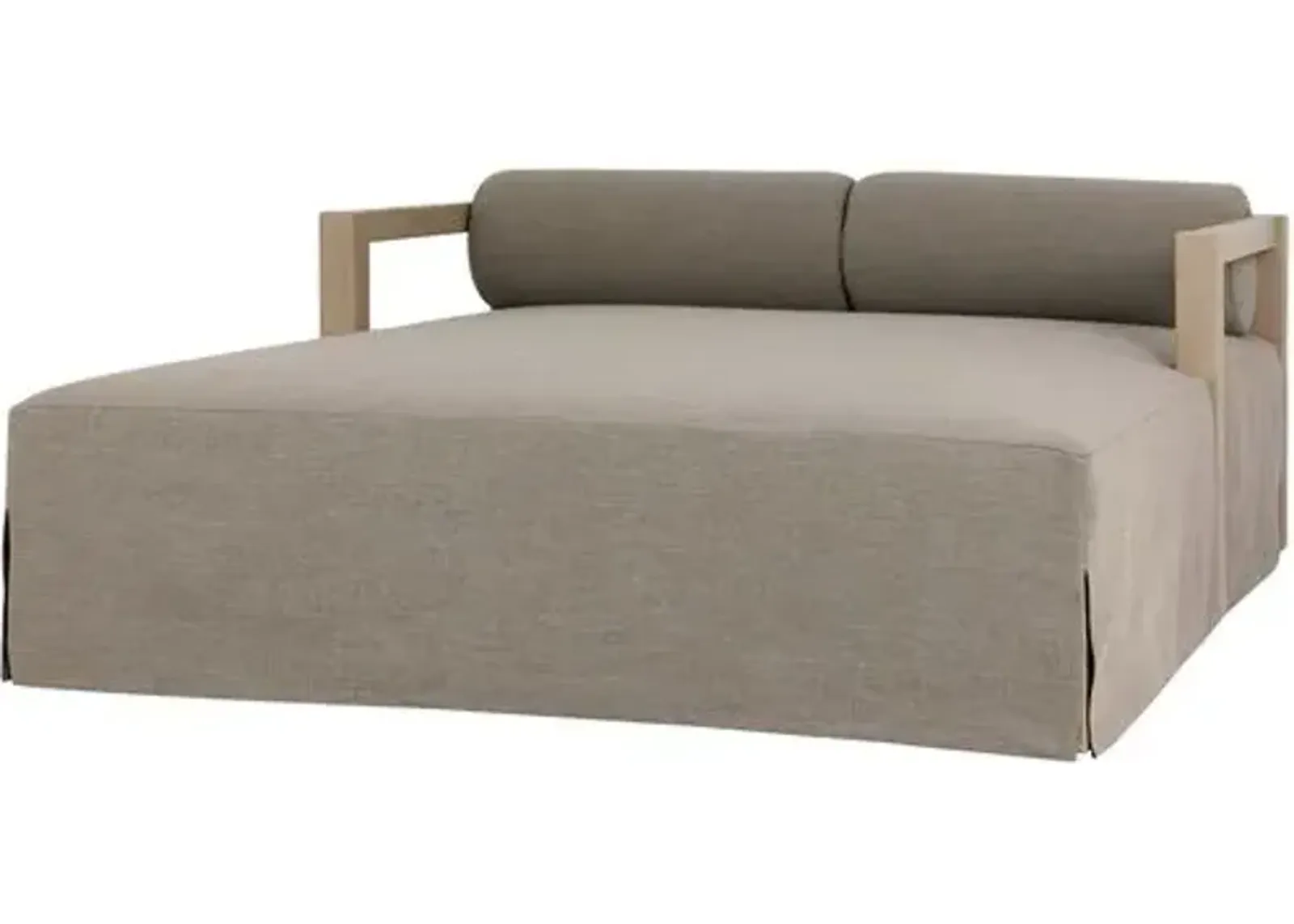 Bondhi Oudoor Daybed - Washed Brown Teak/Grey - Gray - Comfortable, Sturdy