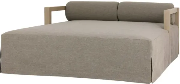 Bondhi Oudoor Daybed, Washed Brown Teak/Grey