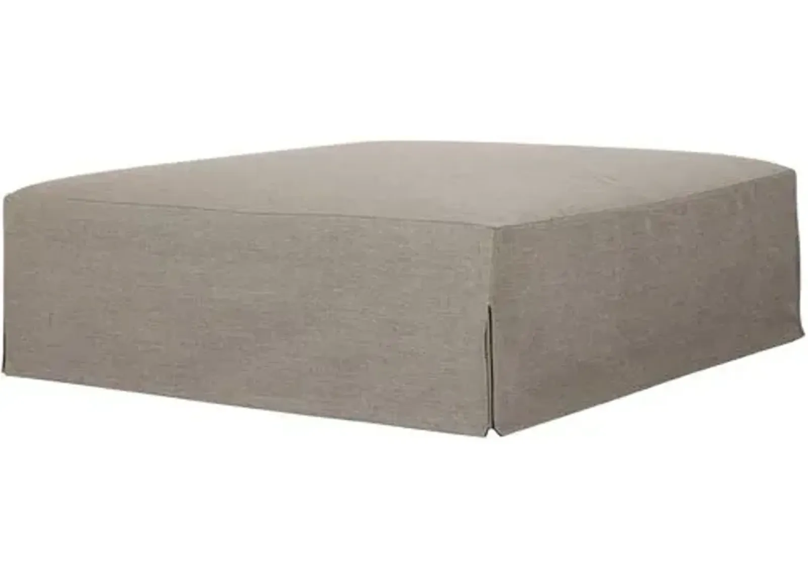 Bondhi Oudoor Ottoman - Washed Brown Teak/Grey - Gray