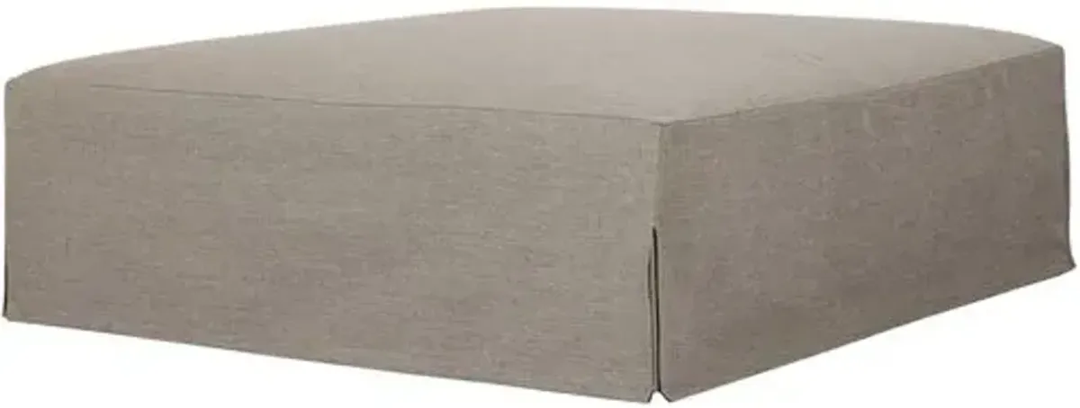 Bondhi Oudoor Ottoman - Washed Brown Teak/Grey - Gray