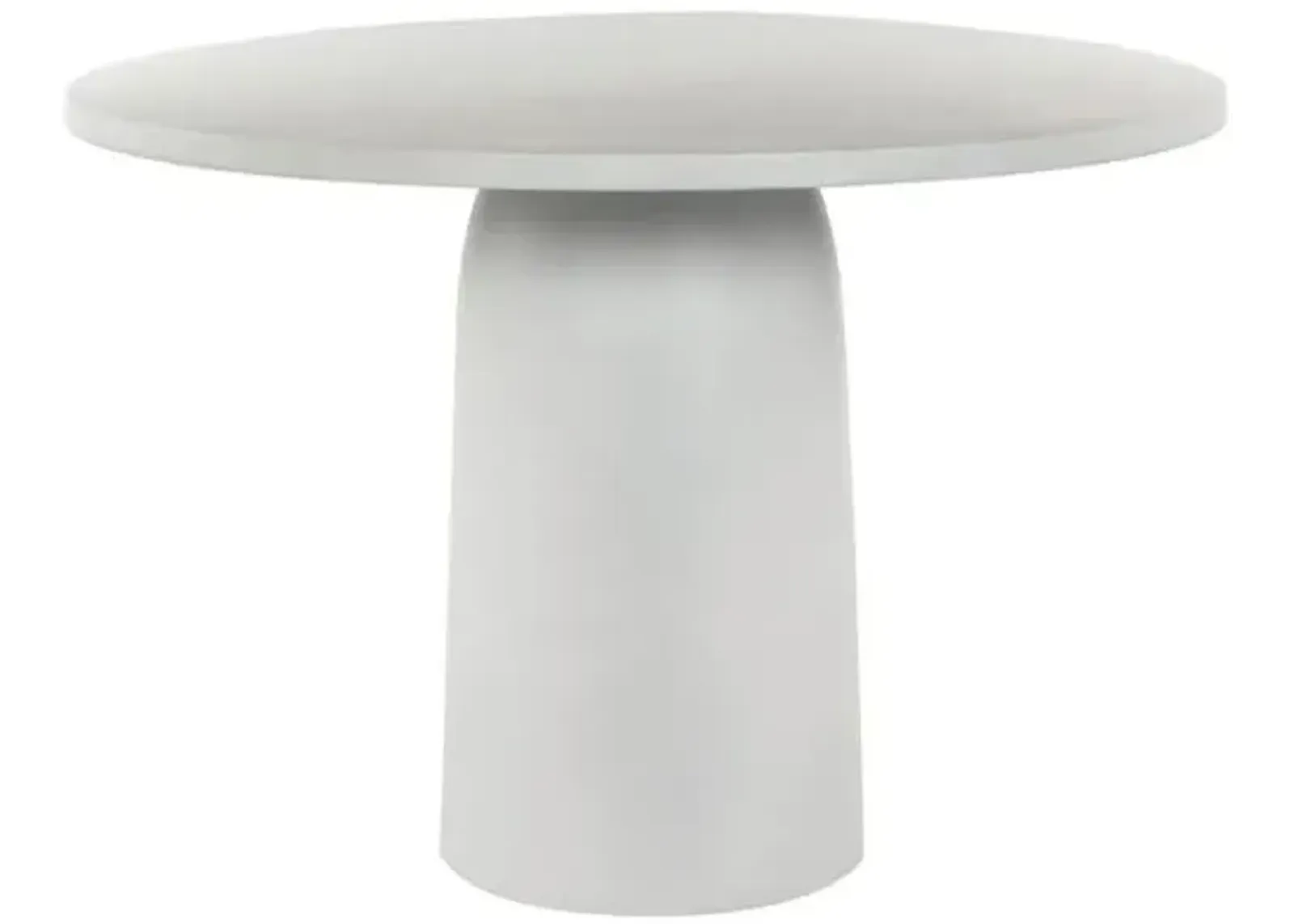 Cora Outdoor 42" Dining Table - Matte White Cast Aluminum