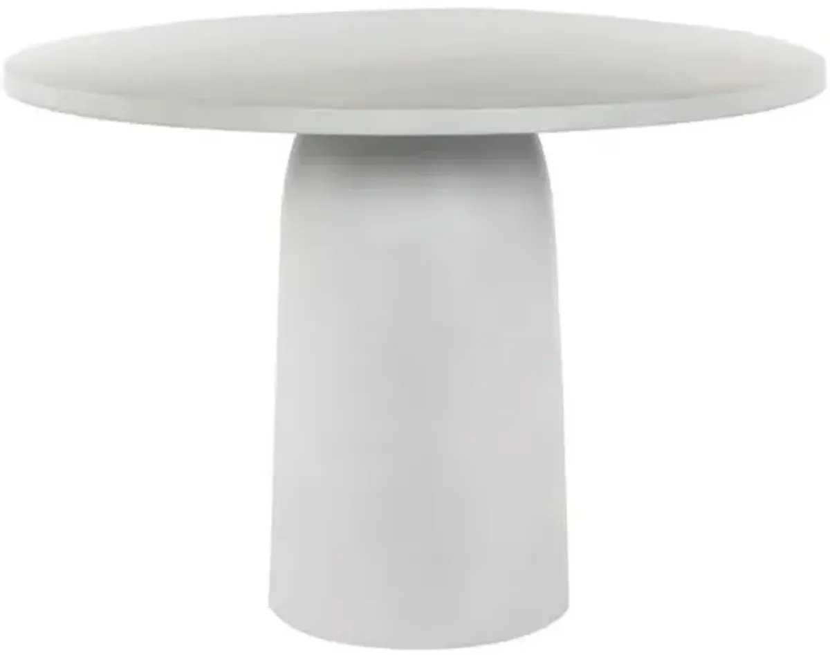 Veronica Outdoor 42" Dining Table - Matte White Cast Aluminum
