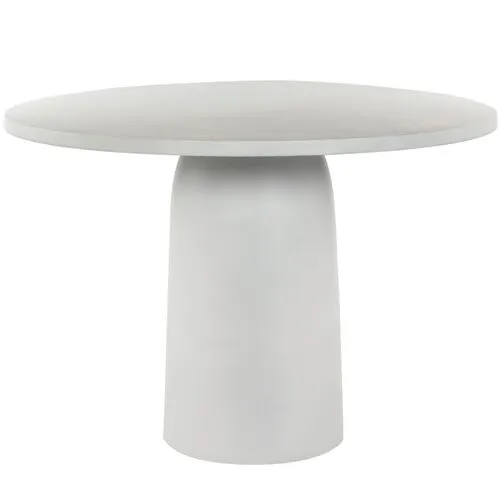 Cora Outdoor 42" Dining Table - Matte White Cast Aluminum