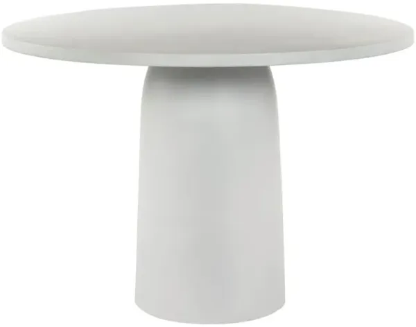 Veronica Outdoor 42" Dining Table, Matte White Cast Aluminum