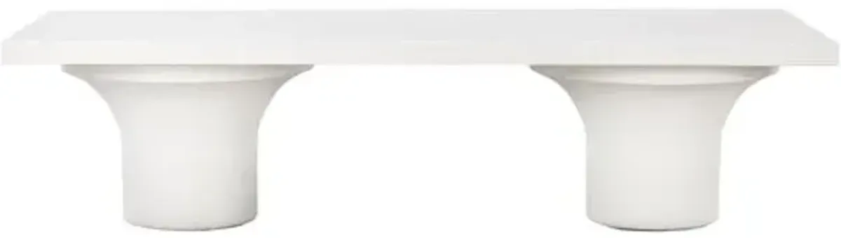 Cove Outdoor Coffee Table - Plaster White Concrete