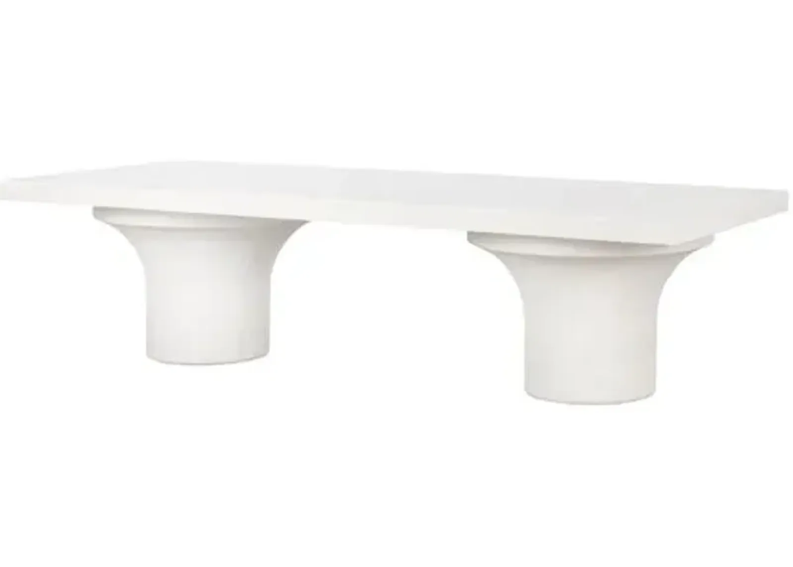 Cove Outdoor Coffee Table - Plaster White Concrete