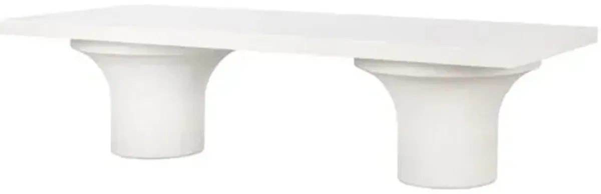 Cove Outdoor Coffee Table - Plaster White Concrete