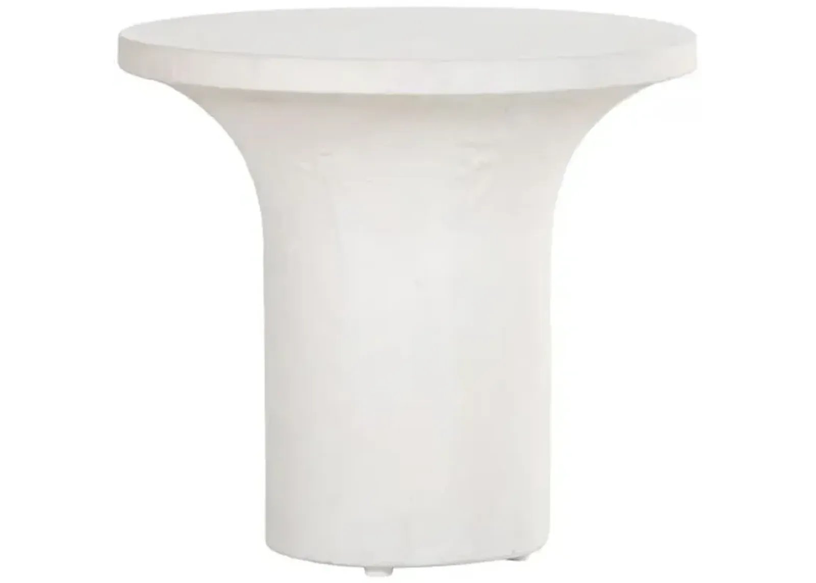 Cove Outdoor Low End Table - Plaster White Concrete