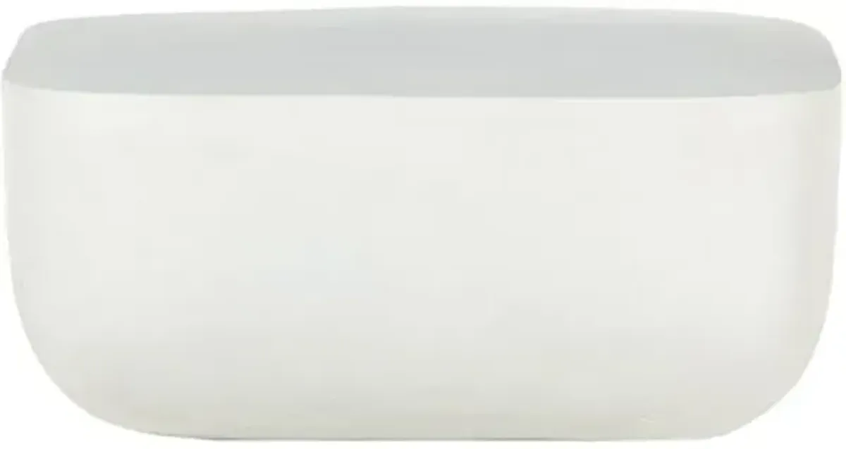 Veronica Outdoor Square Coffee Table - Matte White Cast Aluminum