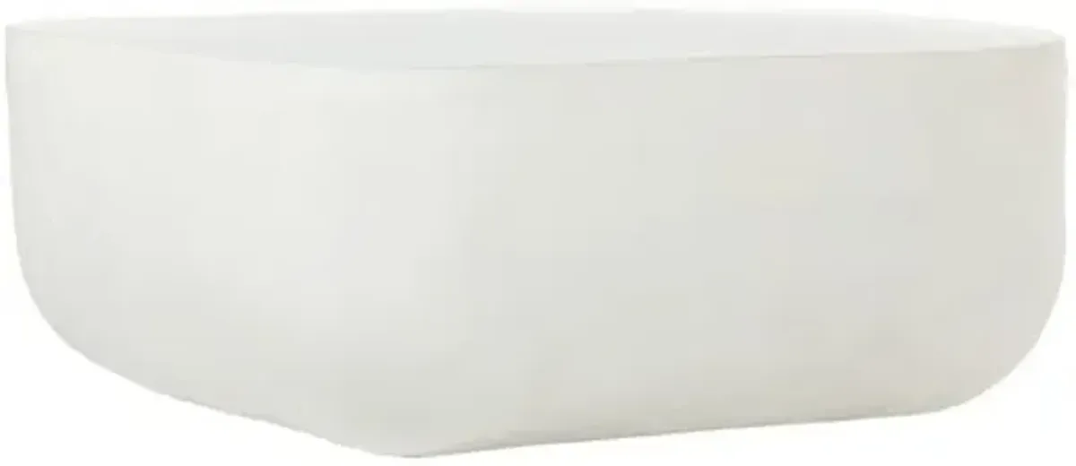 Veronica Outdoor Square Coffee Table - Matte White Cast Aluminum