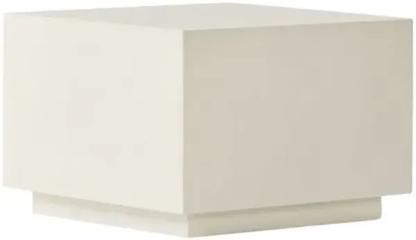 Yuki Outdoor Cube/Side Table - White Concrete