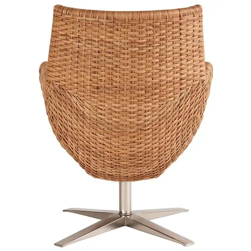 Coastal Living Key West Arm Chair - Natural Wicker/Snow - Handcrafted - Brown