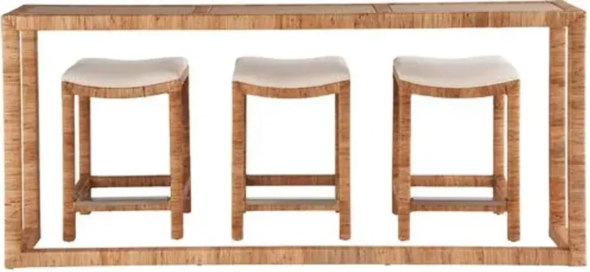 Coastal Living Key West Counter Stool - Natural Rattan