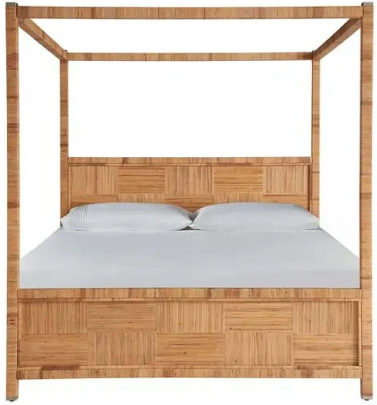 Coastal Living Key West Poster Bed - Natural Rattan - Brown