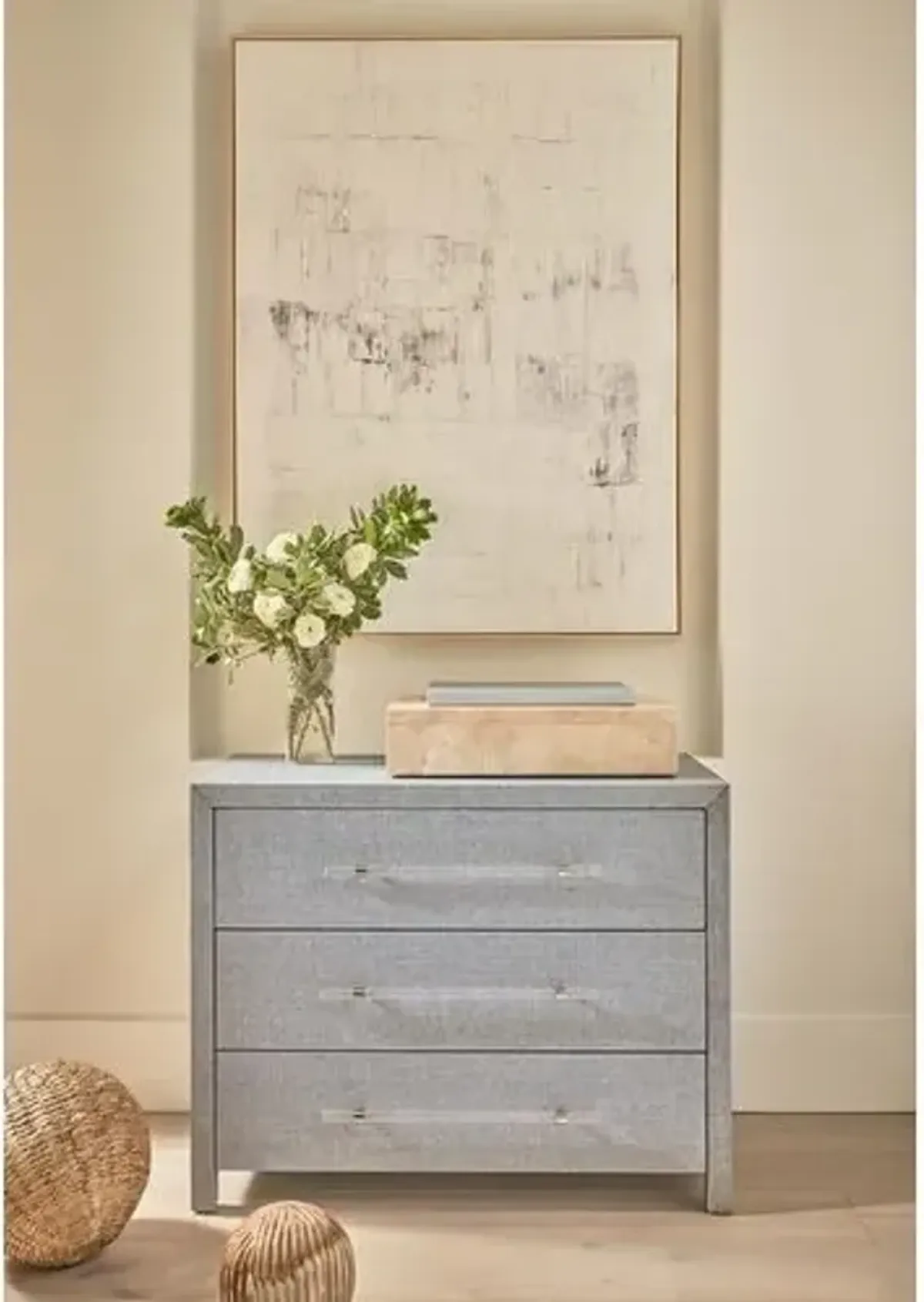 Coastal Living Marino 3-Drawer Chest - Blue Seagrass