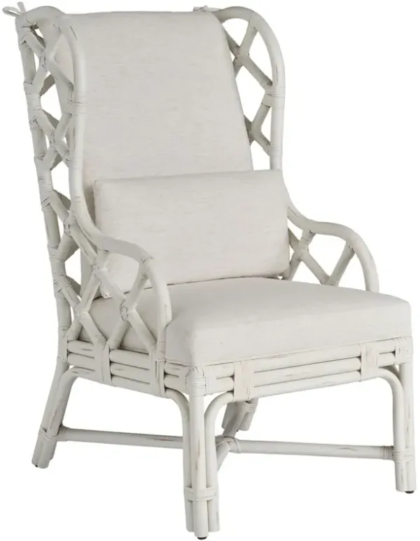 Coastal Living Marino Armchair, White Rattan/Snow