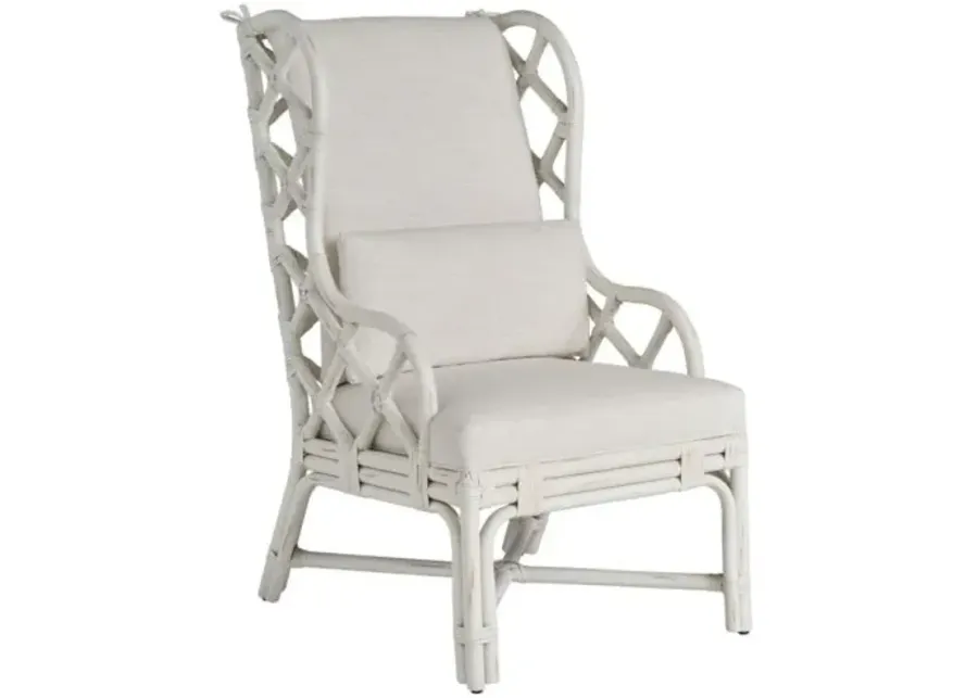 Coastal Living Marino Armchair - White Rattan/Snow