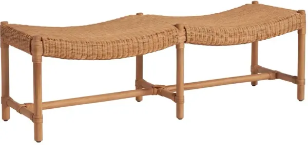 Coastal Living Marino Bench, Natural Rattan