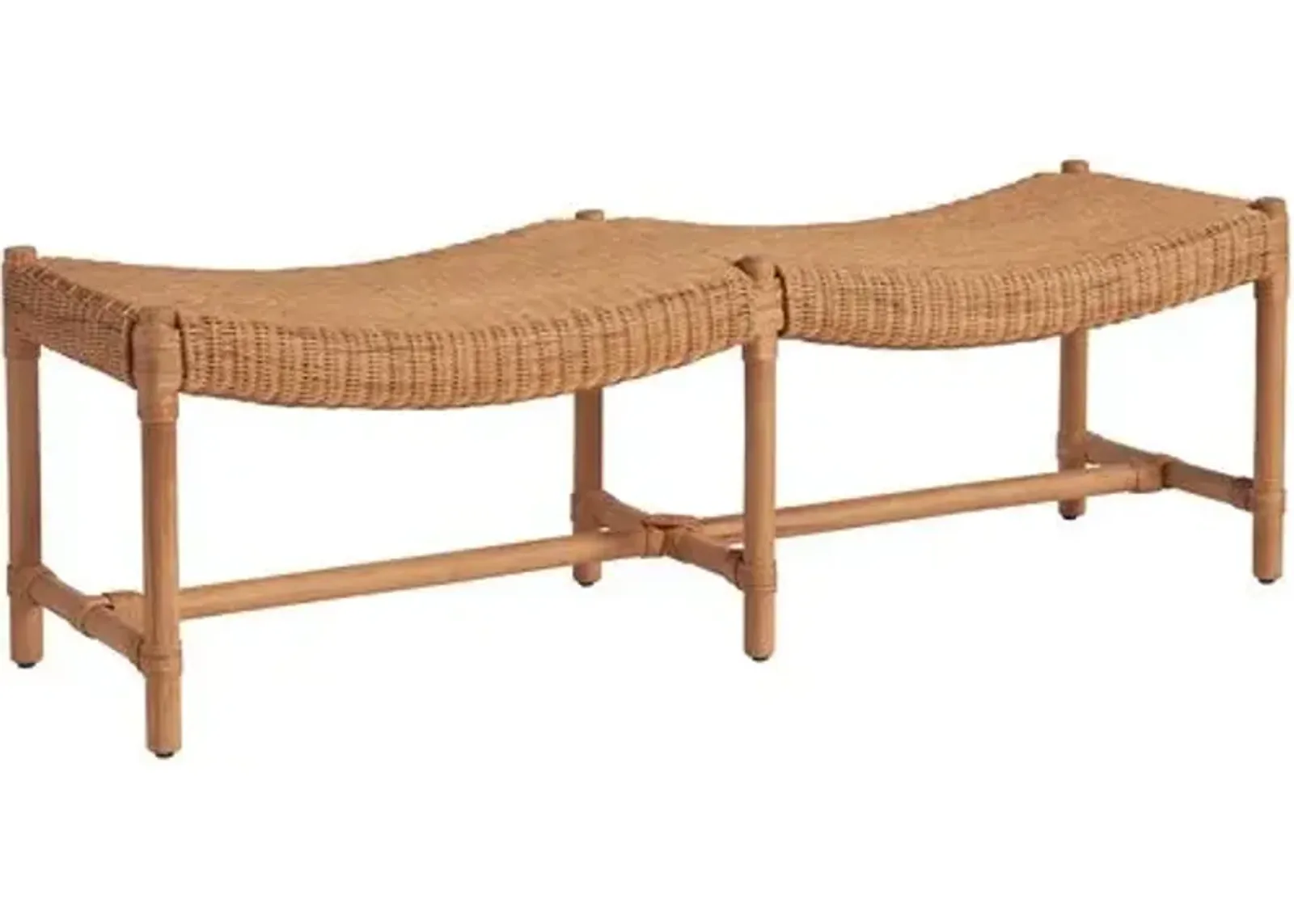 Coastal Living Marino Bench - Natural Rattan - Brown