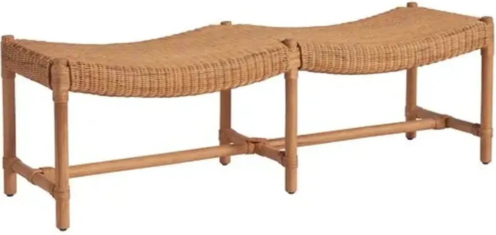 Coastal Living Marino Bench - Natural Rattan - Brown