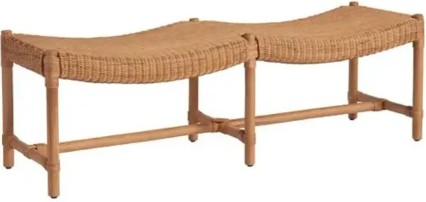Coastal Living Marino Bench - Natural Rattan - Brown