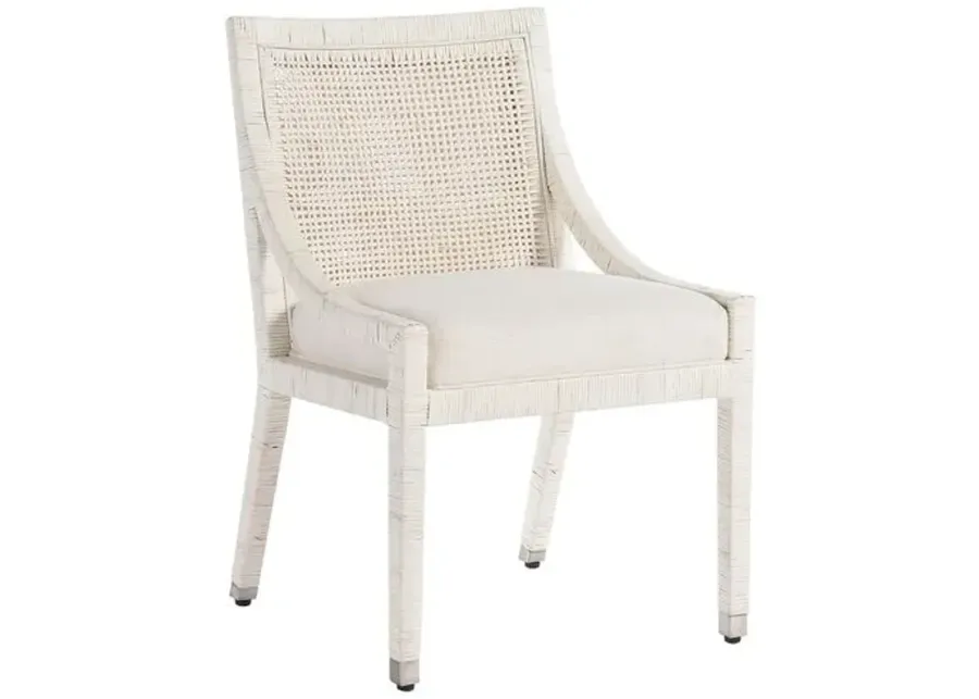 Coastal Living Marino Dining Chair - White Rattan/Snow