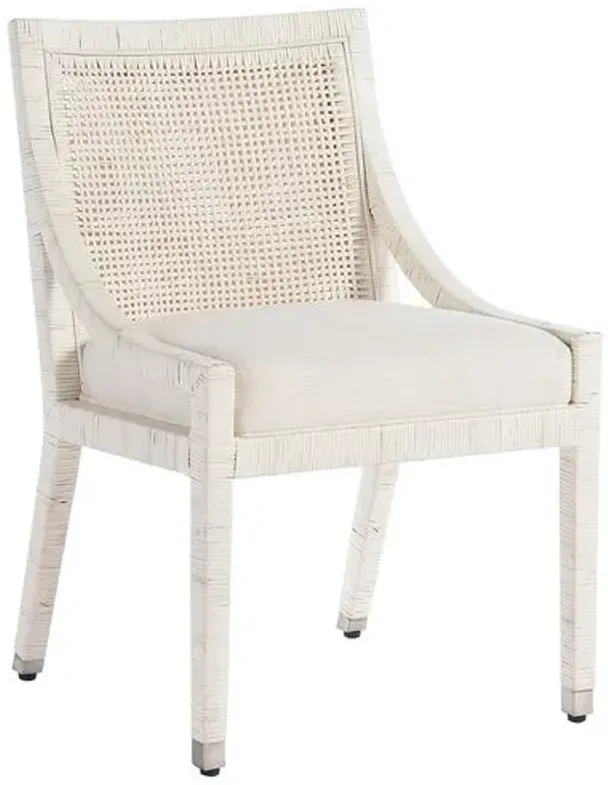 Coastal Living Marino Dining Chair - White Rattan/Snow